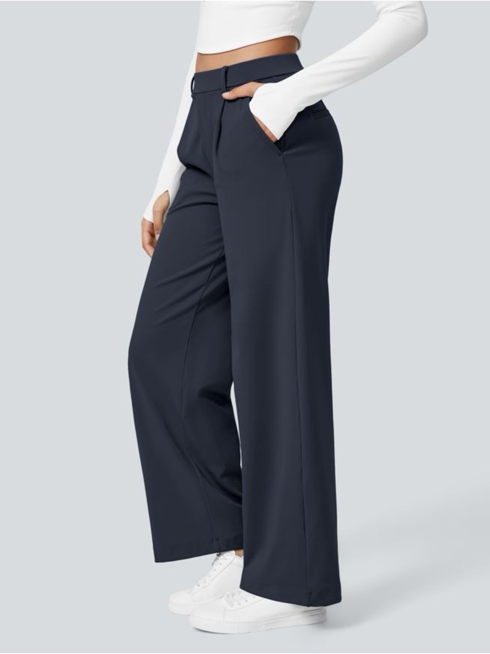 Halara Flex™ DayStretch High Waisted Pocket Straight Leg Work Pants M Medium